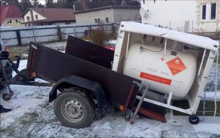 Мобилен газхолдер на ремарке