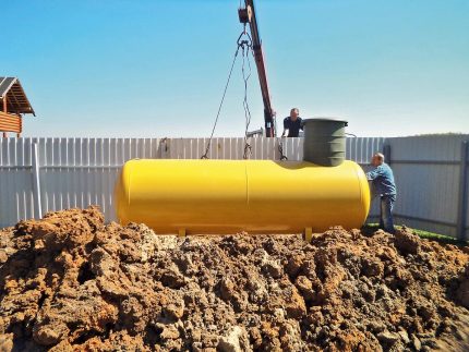 Инсталиране на газхолдера под земята