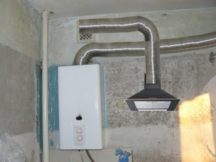 Газов котел и кухненска аспирация