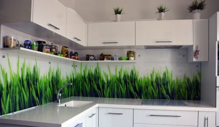Стъклена престилка за кухня