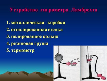 Устройство на хигрометъра на Ламбрехт Устройство на хигрометъра на Ламбрехт